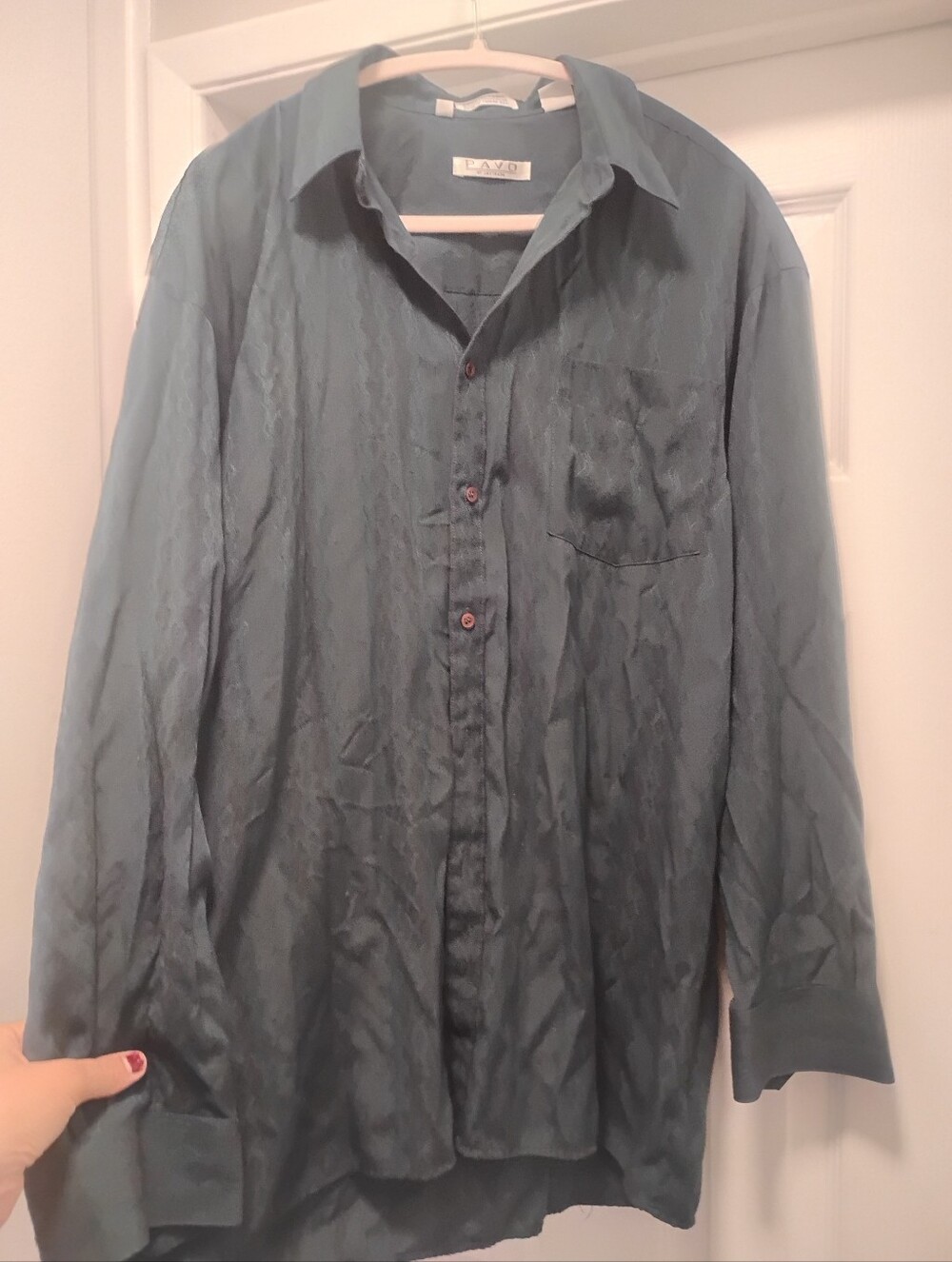 Men's Casual Button-Up Shirt in Teal